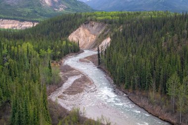 River flowing through the back country in rural Alaksa Frontier.