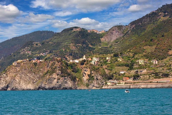 Jedna Pięciu Wiosek Riwierze Włoskiej Prowincji Cinque Terre Północne Włochy — Zdjęcie stockowe