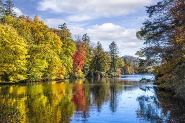 The Cullasaja River, part of the Nantahala National Forest and part of the Mountain Waters Scenic Byway in North Carolina. clipart