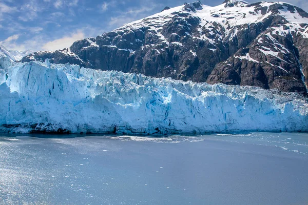 Glacier Blue Ice Reflet Eau Dans Parc National Glacier Bay — Photo