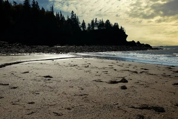 Günün sonunda Saint John Körfezi, New Brunswick, Kanada 'da plaj