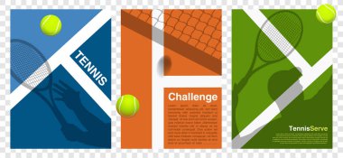 Tenis turnuvası Poster, Banner veya Flayer - Oyuncular, Raketler ve Top çizgide, net meydan okuma - Basit retro yarışması - Spor şampiyonluğu - Vektör İllüzyonu Mavi, Turuncu, Yeşil Kat Sırtı