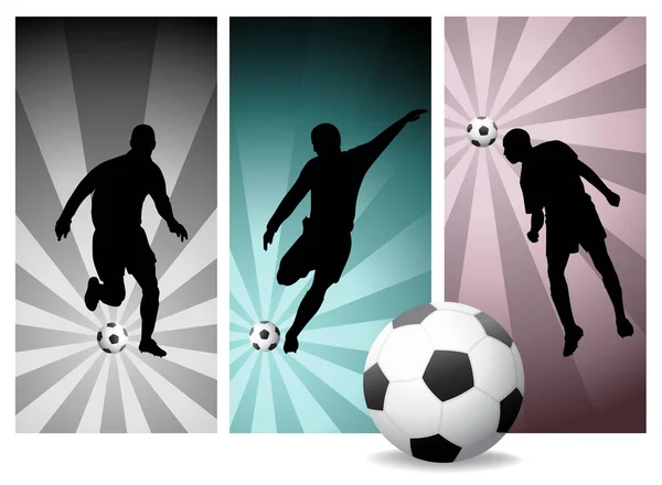 Vector Soccer Players Einfache Farbänderung — Stockvektor