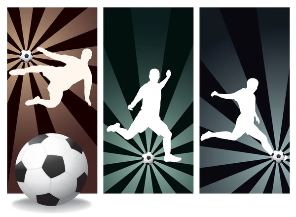 Vector Soccer Players Einfache Farbänderung — Stockvektor