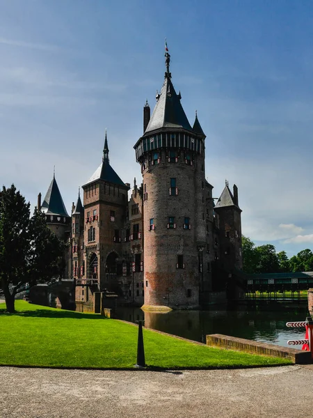 Zamek Haar Prowincji Utrecht Holandia Został Zbudowany Miejscu Pierwotnego Zamku — Zdjęcie stockowe