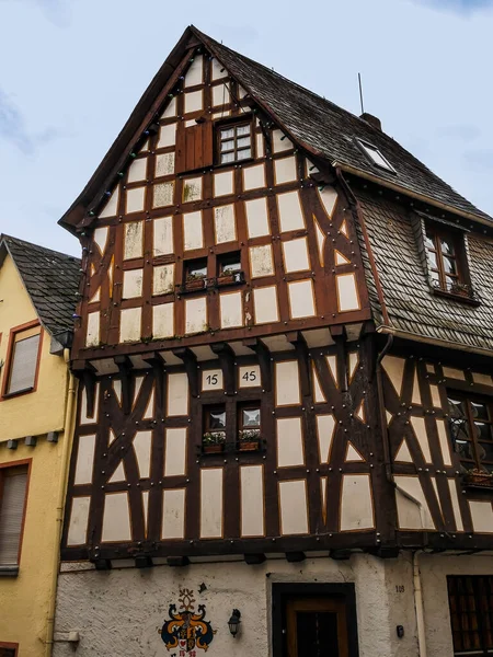 Immeuble Typique Colombages Dans Ville Allemande Cochem Datant 1545 — Photo