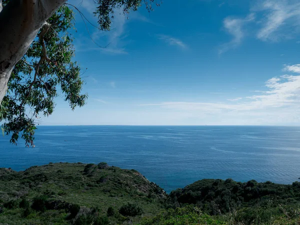 Живописный Вид Пейзаж Голубые Воды Возле Кампо Неллэльба Итальянском Острове — стоковое фото