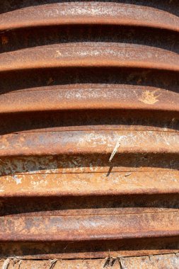 Paslanmış eski bobinin yakın görüntüsü. 