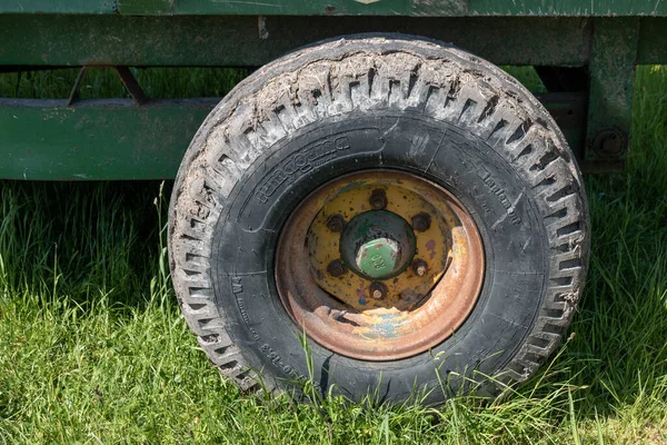 stock image A close up view of  a farm tracker tyre 