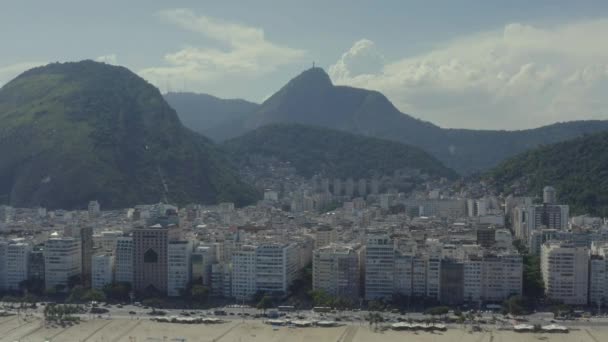 Panoramiczne Lotnicze Ujęcia Miasta Rio Janeiro Plaży Copacabana — Wideo stockowe
