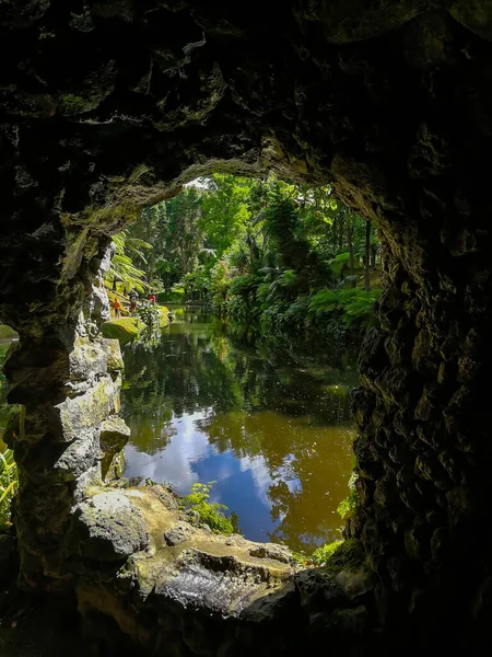 Parque Terra Nostra Nos Açores Grande Jardim Botânico Com Uma — Fotografia de Stock
