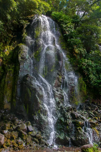 Bridal Veil Waterfall Located Northeast Volcanic Complex Miguel Island Azores — Stock Photo, Image