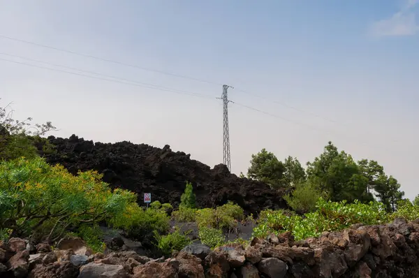 Зміцнений Вулканічний Лавовий Потік Вулкана Кумбре Єха Острові Пальма — стокове фото
