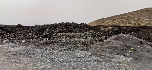 Corriente Lava Volcánica Solidificada Desde Volcán Cumbre Vieja Isla Palma — Foto de Stock