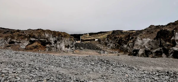 Solidifierad Vulkanisk Lavaström Från Vulkanen Cumbre Vieja Palma — Stockfoto