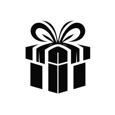 Minimalist hediye, beyaz arka planda mevcut logo silueti