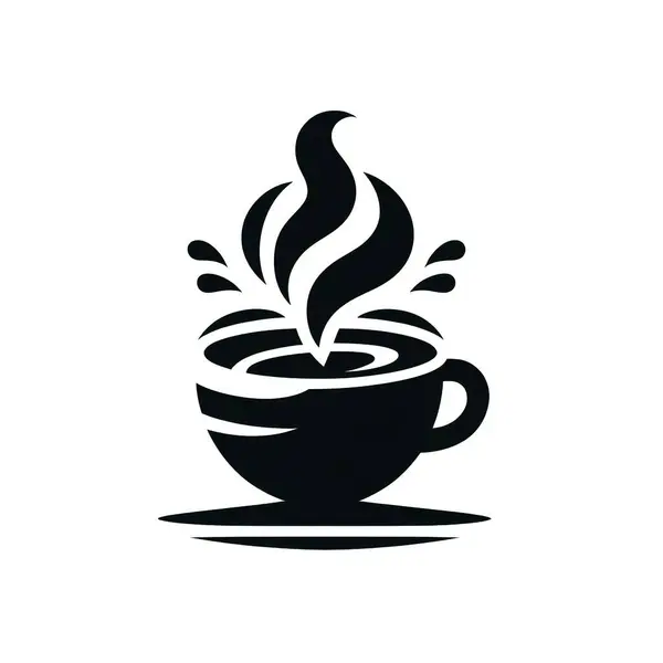 Beyaz arka planda minimalist kahve fincanı logosu