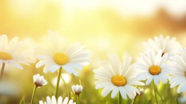 Bulanık bir alanda papatya tarlası ya da papatya çayı