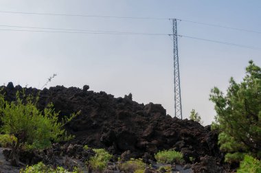 Kanarya Adaları 'ndaki La Palma adasındaki volkanik manzara