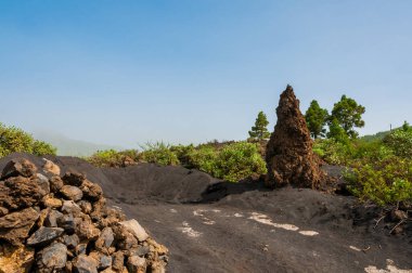 Kanarya Adaları 'ndaki La Palma adasındaki volkanik manzara