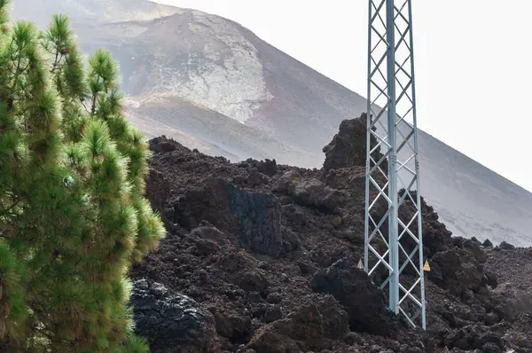La Palma adasındaki Cumbre Vieja volkanından katılaşmış volkanik lav akıntısı