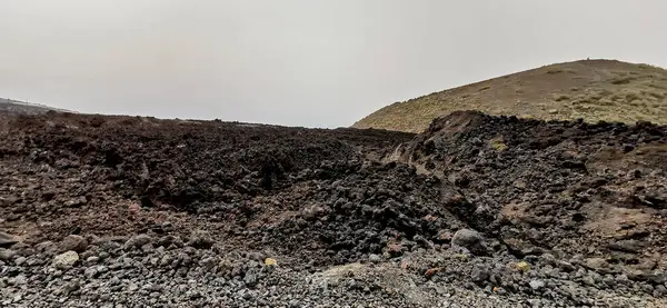 La Palma adasındaki Cumbre Vieja volkanından katılaşmış volkanik lav akıntısı
