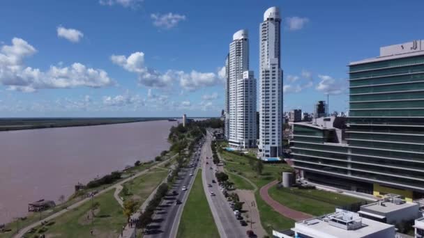 Puerto Norte Rosario Kostaryka Budynki Rzeka Wybrzeżu Rosario — Wideo stockowe