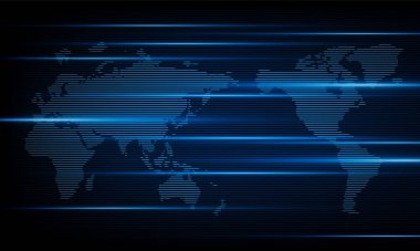 Soyut Aydınlatma teknolojisi arkaplan Hitech iletişim konsepti yeniliği anaglyph 'in ve vektörün TV' ye müdahalesinin güneş doğumu ve teknoloji ağı etkisiyle Dünya 'ya gönderildi.