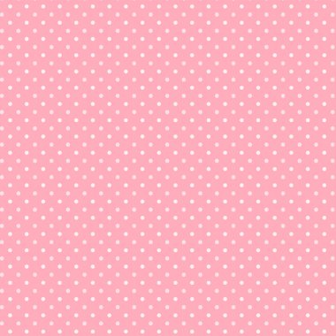 White Pink Polka Dot Vector background.