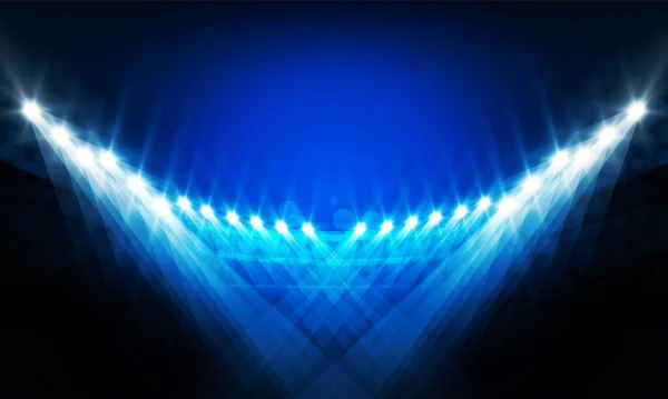 Поле Футбольной Арены Яркими Огнями Стадиона Спорта Борьбы Векторного Дизайна — стоковый вектор