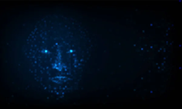 Abstrait Pixel Intelligence Artificielle Lumière Arrière Plan Technologie Hitech Communication — Image vectorielle