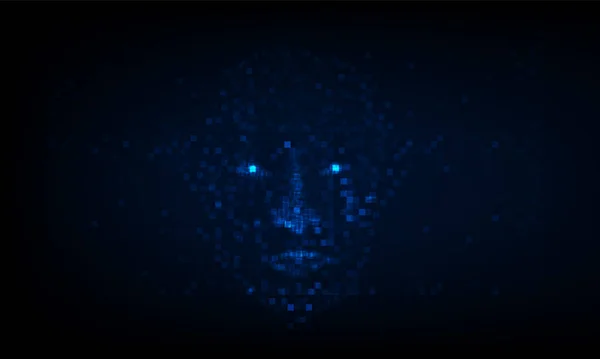 Abstrakte Pixel Künstliche Intelligenz Licht Aus Technologie Hintergrund Hitech Kommunikationskonzept — Stockvektor