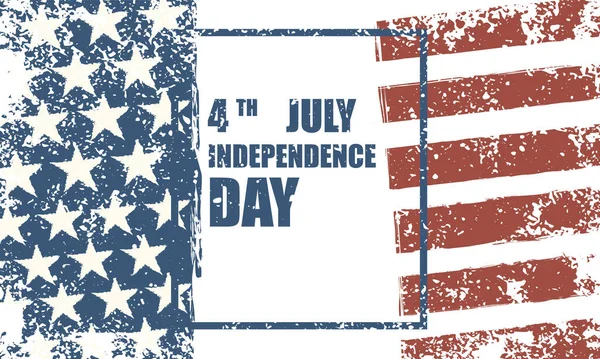 Grunge Drapeau Américain Fond Juillet Jour Indépendance Vacances Heureux Poster — Image vectorielle