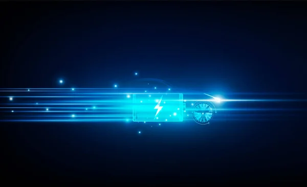 Yük Istasyonu Light Vektör Tasarımında Soyut Elektrikli Araba Şarj Ediliyor — Stok Vektör