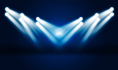 Parlak stadyum ışıkları vektör tasarımı.