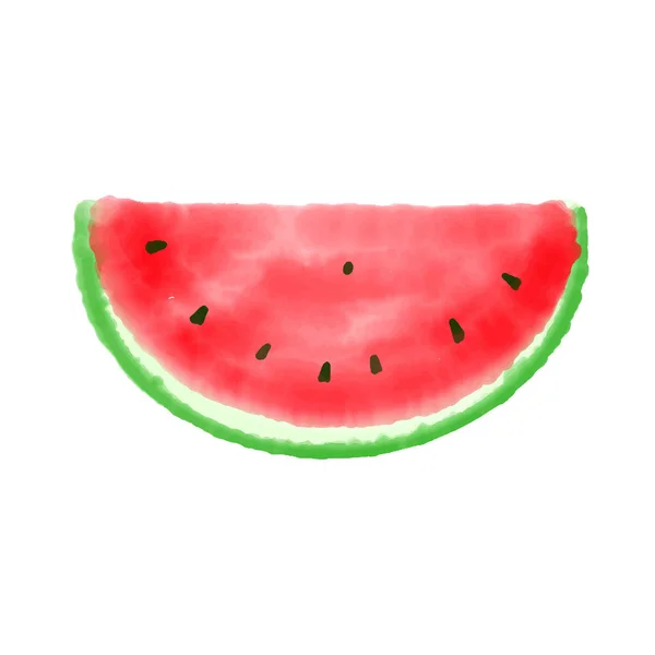 Wassermelone Aquarellfarbe Isoliert Auf Weißem Hintergrund Vektor — Stockvektor