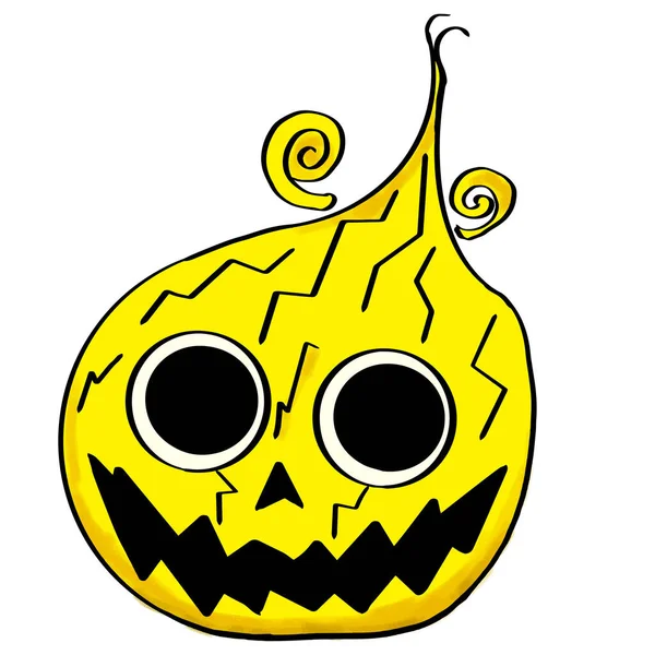 Peinture Aquarelle Halloween Ghost Fire Ball Isolée Sur Fond Blanc — Image vectorielle