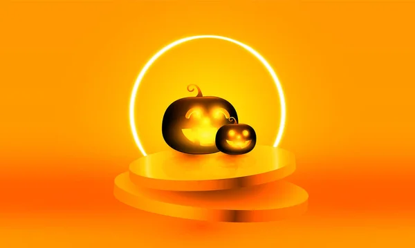 할로윈 스타디움 네온은 주황색의 추상적 공간에 케이스를 무대가 그리고 디자인 — 스톡 벡터