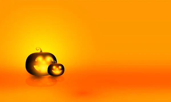 Ljus Pumpa Halloween Orange Bakgrund Vektorutformning — Stock vektor