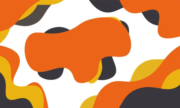 抽象的な流体の背景オレンジ色の黄色の黒の背景ベクトルのデザイン — ストックベクタ