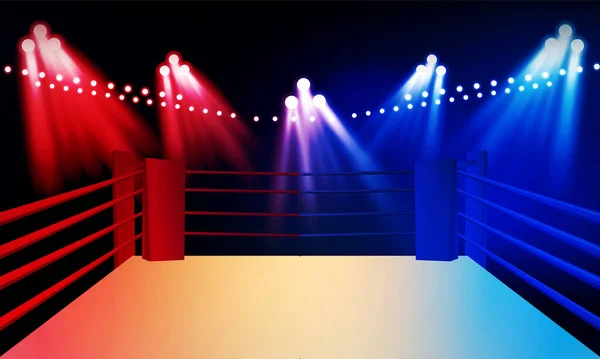 Screen Fight Sport Game Battle Sport Boxing Ring Arena Spotlight — Vetor de Stock