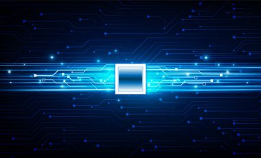 Soyut İşlemci Yapay Zeka Anahtarı Kapıyı Aç Başarılı arka plan Hitech iletişim konsepti yenilik arka plan, vektör tasarımı