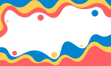 Soyut sıvı şekil kırmızı mavi şablon siyah ve beyaz şablon Geometrik daire şekil renk vektör arkaplan