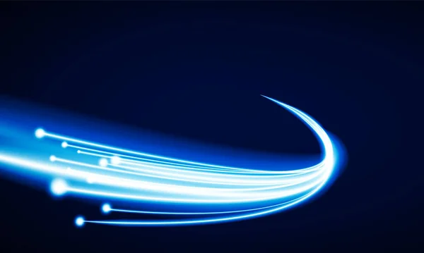 Abstrakt Hastighet Linje Bakgrund Med Dynamisk Ljus Fiber Kabel Teknik — Stock vektor