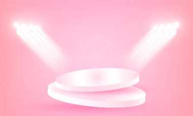 Blur Hearts 'le sevgililer gününüz kutlu olsun. Vektör poster tasarımı için sahne podyumu