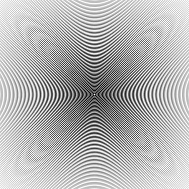 Soyut eşmerkezli daire arkaplanı. Çizgi dizaynı. Tek renkli grafikler. Ses dalgaları için daire çiz. vektör illüstrasyonu