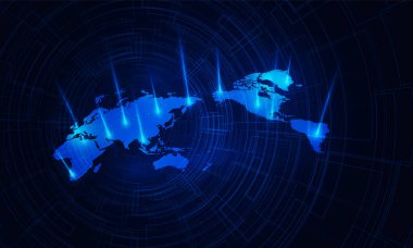 Dünya uçak haritası soyut iş teknolojisi lojistiği arka planı Hitech iletişim konsepti yenilik arka planı, vektör tasarımı