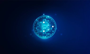 Soyut Kripto para birimi bitcoin kripto para birimi. Uluslararası borsa. Hitech iletişim konsepti yenilik arka plan, vektör tasarımı