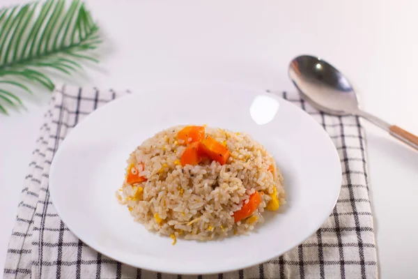 Sardellen Gebratenen Reis Zum Abendessen Während Des Ramadan Würziger Sardellenreis — Stockfoto