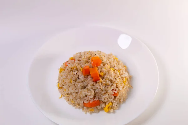 Nasi Goreng Untuk Menu Makan Malam Selama Bulan Ramadhan Anchovy — Stok Foto